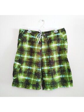 Columbia Board Shorts Mens 34 Omni Shield Green Tie Dye Shorts Swim